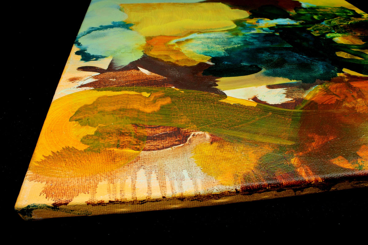 Schilderij Paul van Zoelen - 2003 - olieverf op doek - modern kunstwerk - gesigneerd & gedateerd - expressionistisch landschap - 55 cm.