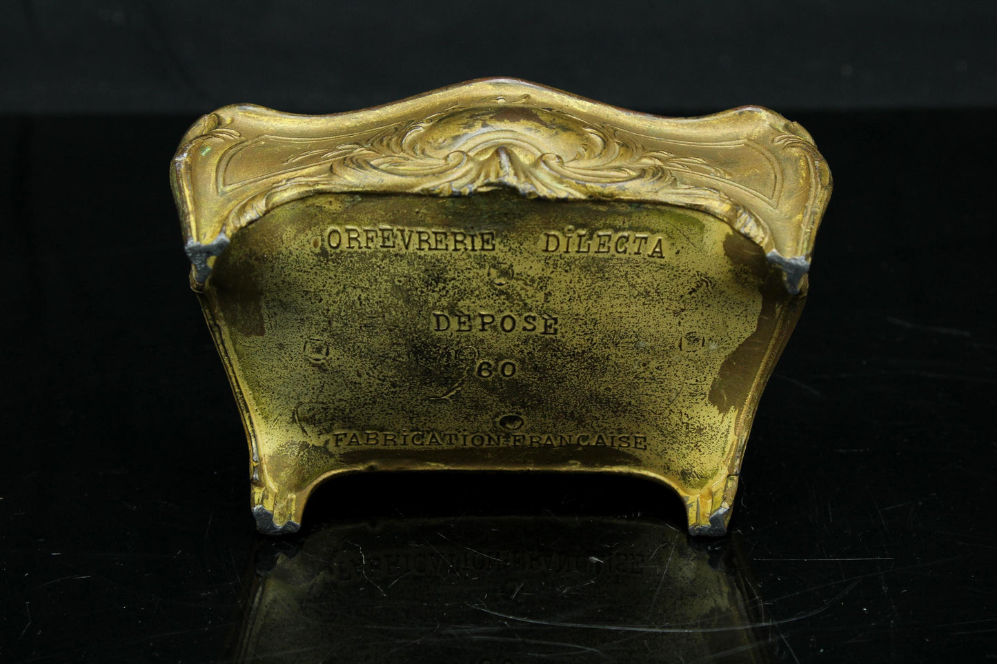 Antikes französisches vergoldetes Schmuckkästchen - Orfèvrerie Dilecta - Fabrication Française - Rokoko-Revival-Stil - 11 cm.