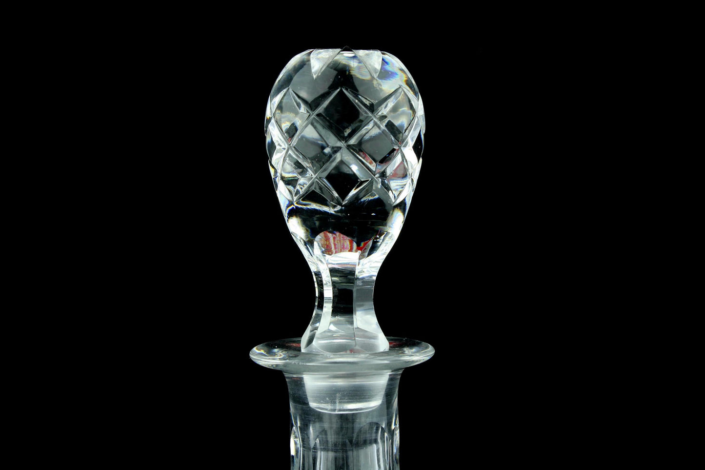 Vintage kristallen karaf met stop - geslepen loodkristal - wijn/whisky/likeurkaraf - 26,5 cm.