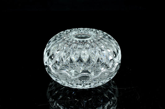 Vintage kristallen bonbonschaaltje met deksel - snoepschaaltje met ruitpatroon - decoratieve bonbonniere