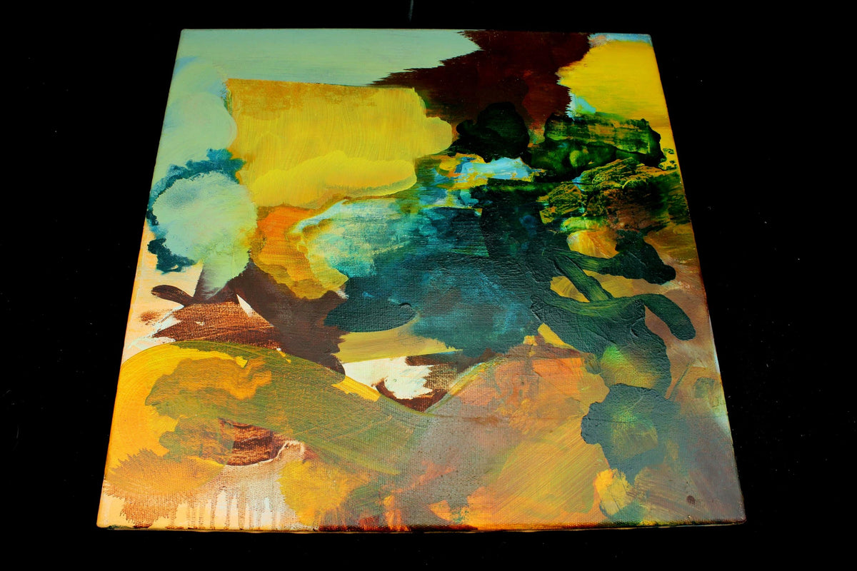 Schilderij Paul van Zoelen - 2003 - olieverf op doek - modern kunstwerk - gesigneerd & gedateerd - expressionistisch landschap - 55 cm.