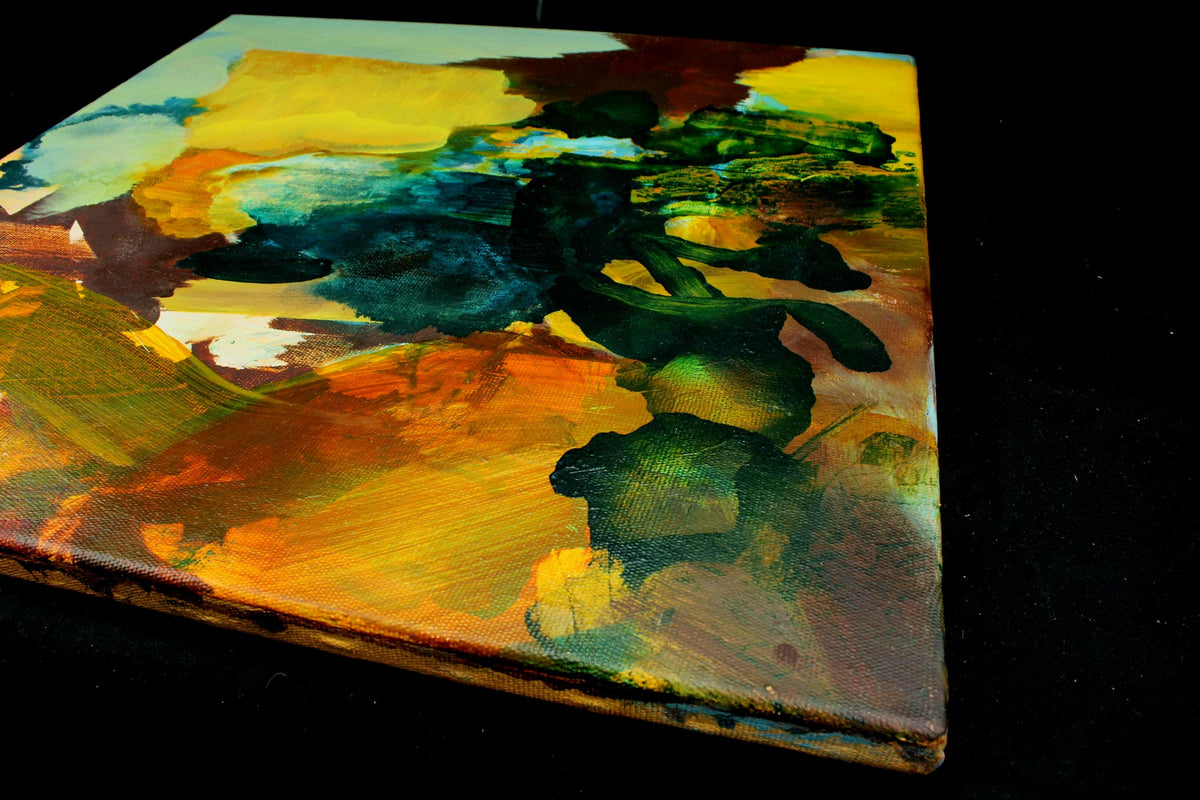 Schilderij Paul van Zoelen - 2003 - olieverf op doek - modern kunstwerk - gesigneerd & gedateerd - expressionistisch landschap - 55 cm.