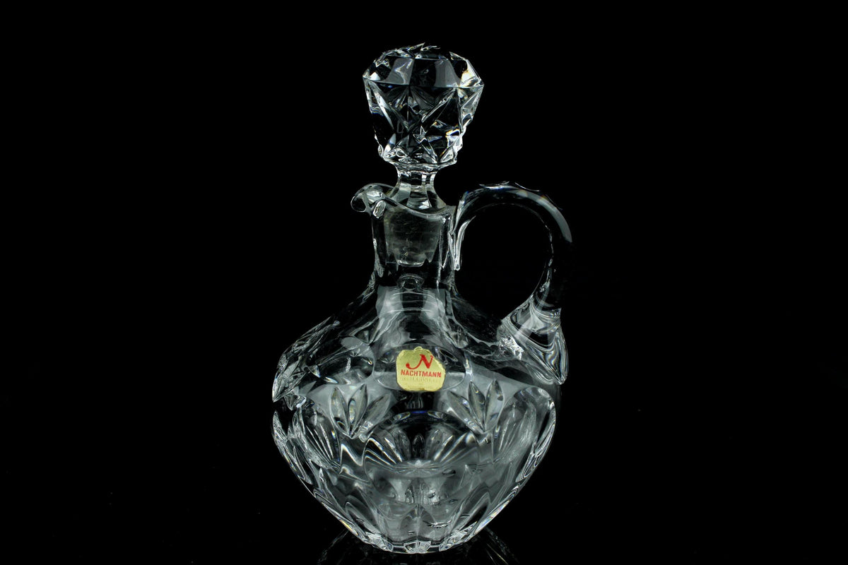 Vintage Nachtmann kristallen karafje - geslepen loodkristal schenkkan met stop -Duits Bleikristall -17,5 cm. hoog