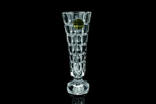 Vintage Cristal d'Arques kristallen vaasje - geslepen kristal bloemenvaasje op Voet - 24% PbO Loodkristal - 17 cm