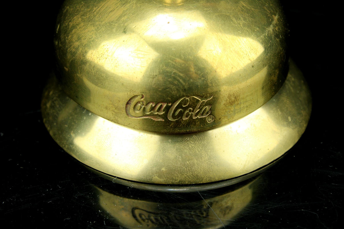 Vintage Coca-Cola messing baliebel - werkende service bel met drukknop - retro reclame bel | Coca Cola verzamelobject