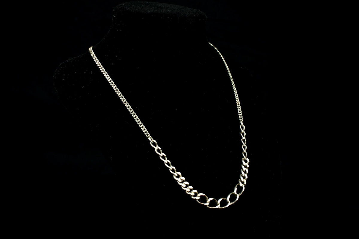 Vintage zilveren 925 gourmet ketting sterling silver curb chain met graduated schakels - 10 gr / 19 cm