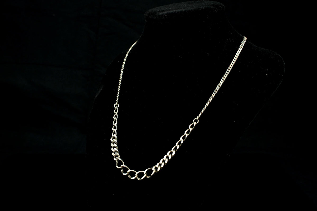 Vintage zilveren 925 gourmet ketting sterling silver curb chain met graduated schakels - 10 gr / 19 cm