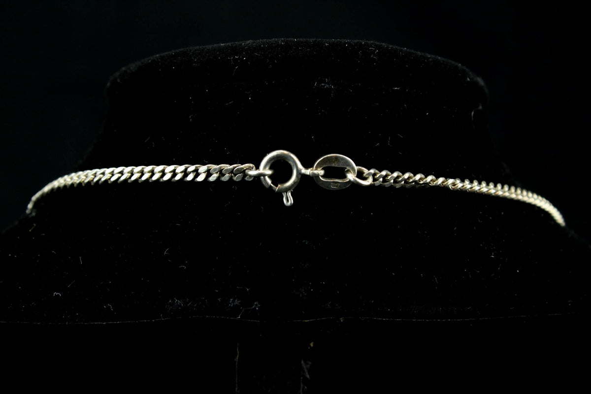 Vintage zilveren 925 gourmet ketting sterling silver curb chain met graduated schakels - 10 gr / 19 cm