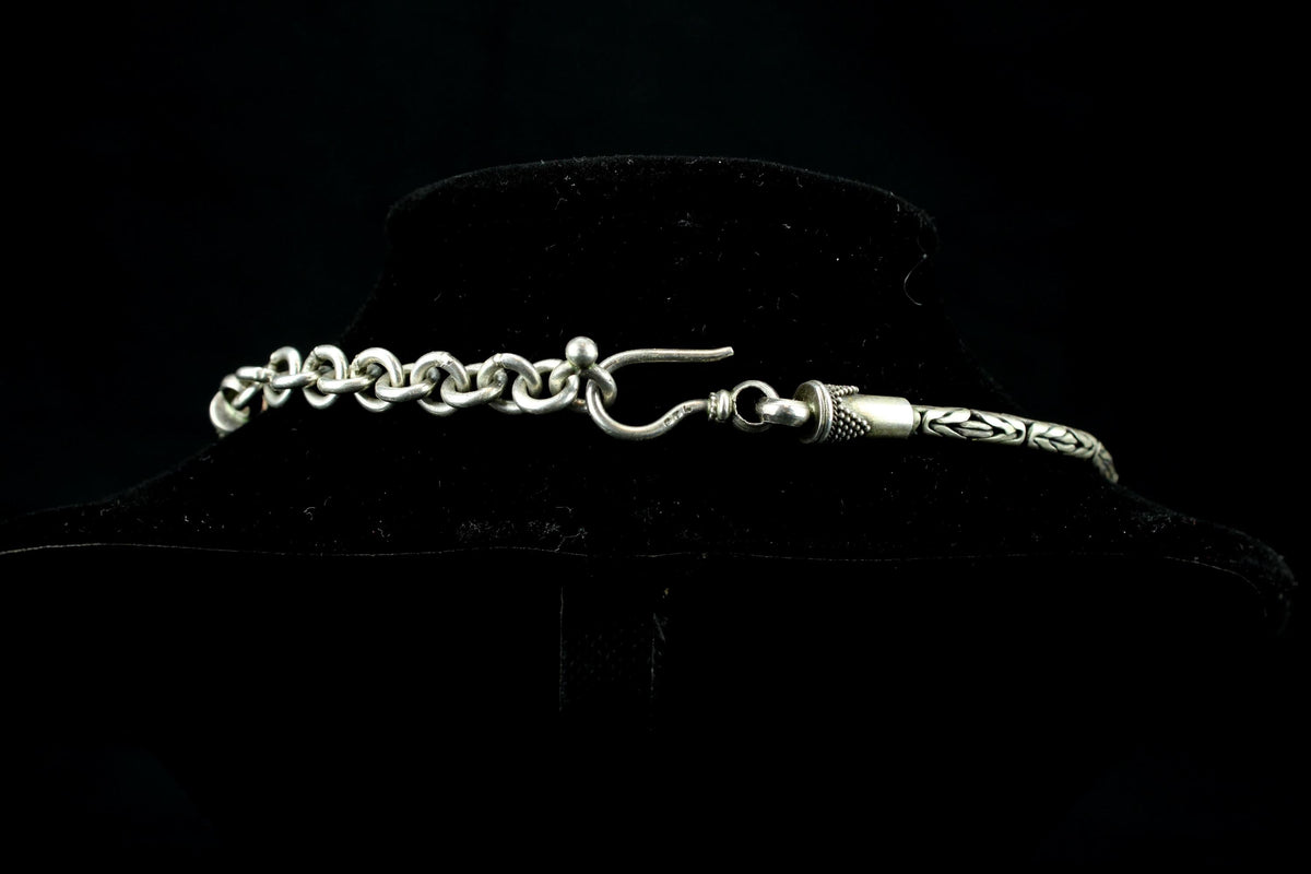 Vintage 925er Silberkette mit Lapislazuli – Sterling Silber Collier mit kobaltblauen Cabochons – 60 g / 23 cm