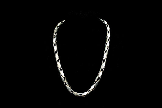 Vintage zilveren 925 halsketting - zilver met ruit-schakels / schakelontwerp - klassiek zilveren sieraad - 62 gr / 42 cm