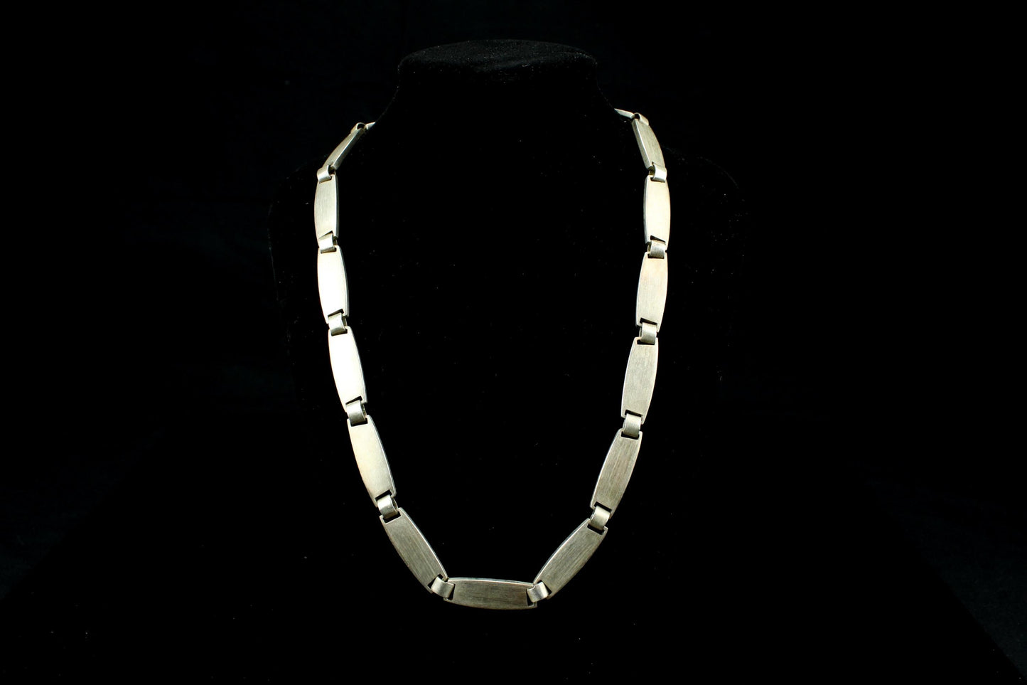 Vintage Esprit 925er Silberkette | Sterling Silber Halskette mit matten Stabgliedern - 57 Gramm