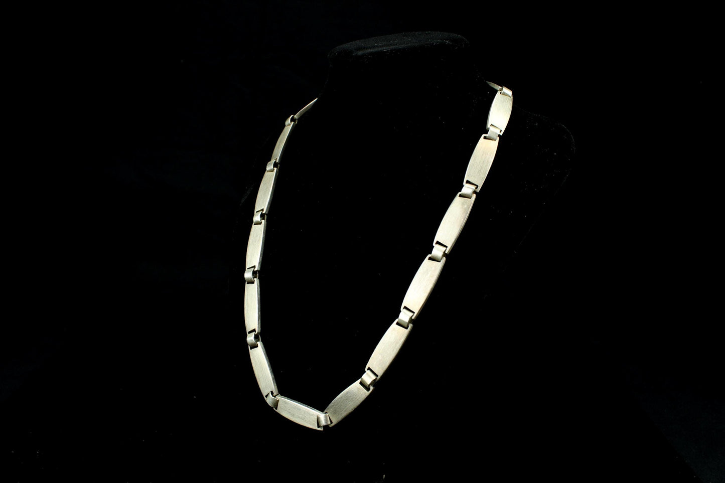 Vintage Esprit 925er Silberkette | Sterling Silber Halskette mit matten Stabgliedern - 57 Gramm
