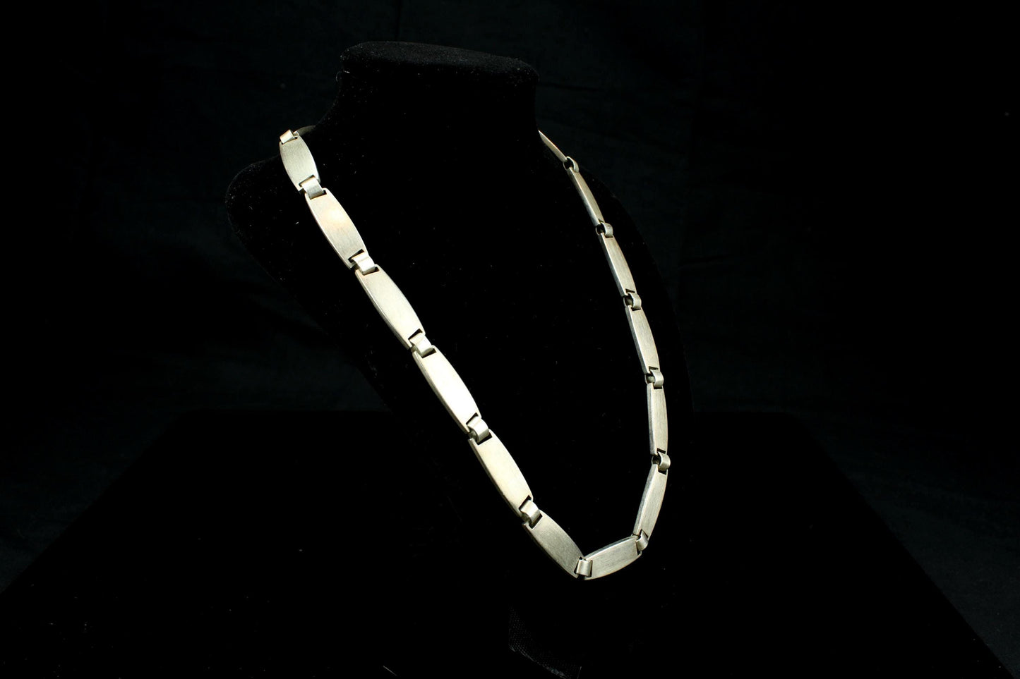 Vintage Esprit 925er Silberkette | Sterling Silber Halskette mit matten Stabgliedern - 57 Gramm