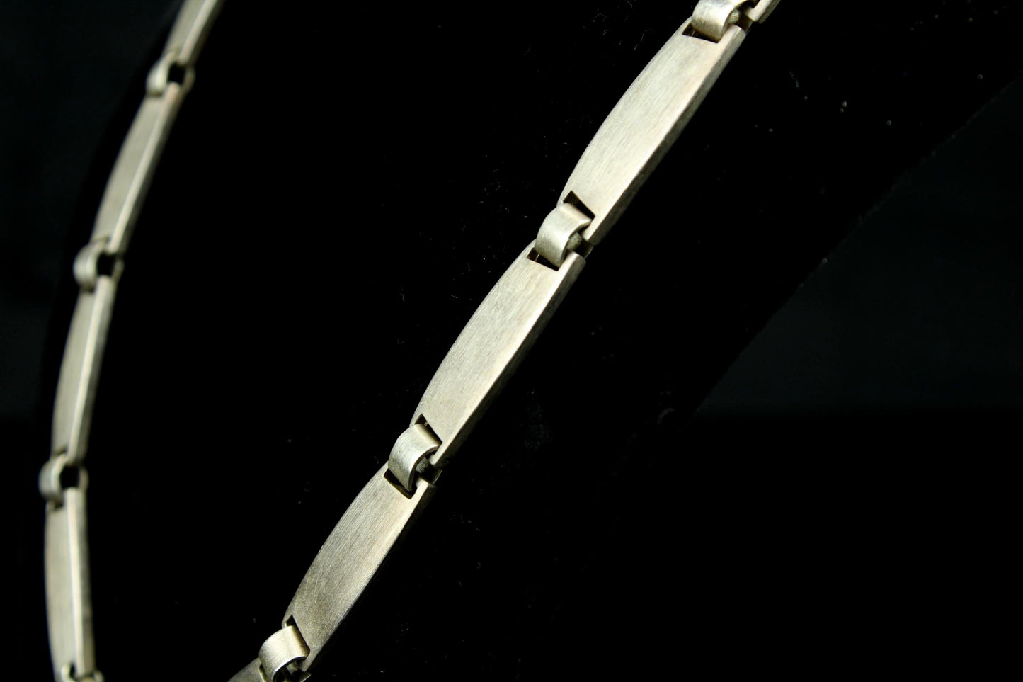 Vintage Esprit 925er Silberkette | Sterling Silber Halskette mit matten Stabgliedern - 57 Gramm