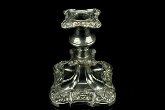 Vintage verzilverd kandelaar made in England - Silver Plated - druivenranken - 13,8 cm