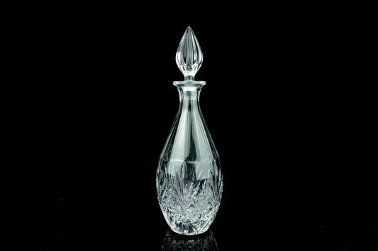 Vintage kristallen Engelse karaf met stop - geslepen kristal - waaier & ruitpatroon - decanteerkaraf / tafelkaraf - 33 cm.