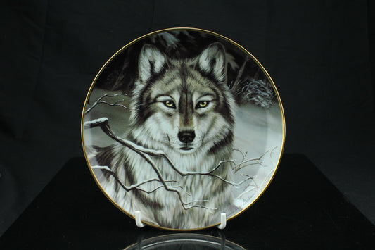 Franklin Mint verzamelbord wolf- Call of the Wild Cassandra Graham - IWC Wildlife - Limited edition fine porselein - Made in England - 20 cm