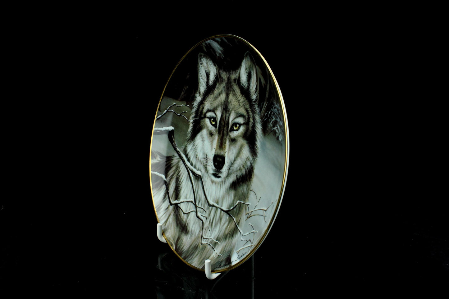 Franklin Mint verzamelbord wolf- Call of the Wild Cassandra Graham - IWC Wildlife - Limited edition fine porselein - Made in England - 20 cm