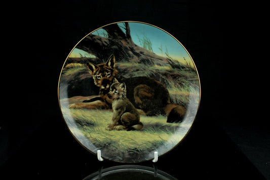 W.S. George verzamelbord rode Wolf - The Red Wolf Will Nelson - Last of Their Kind 1989 - Limited edition - vintage sierbord - 20cm