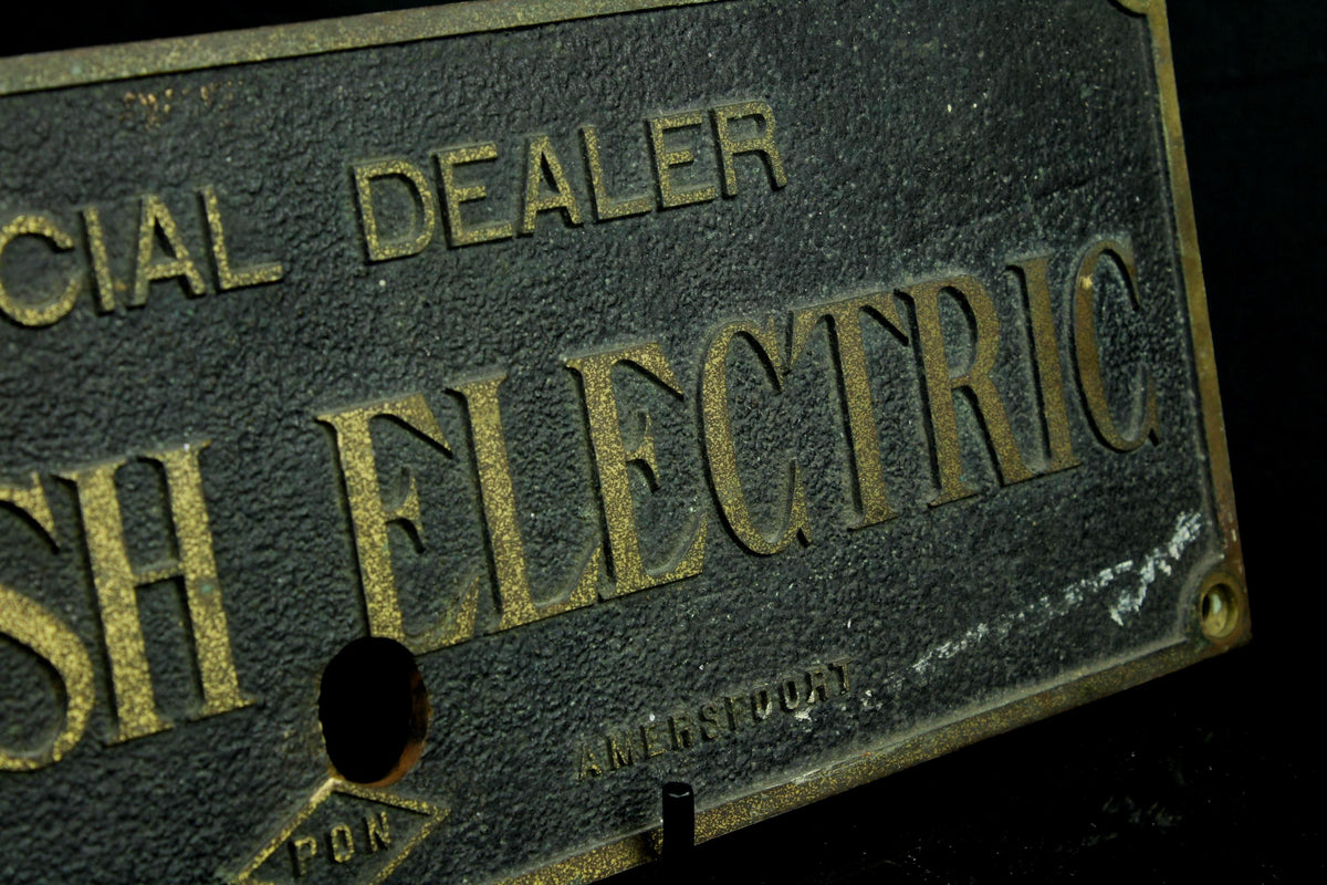 English Electric dealer plaat  messing  Official Dealer  PON Amersfoort  Industrieel