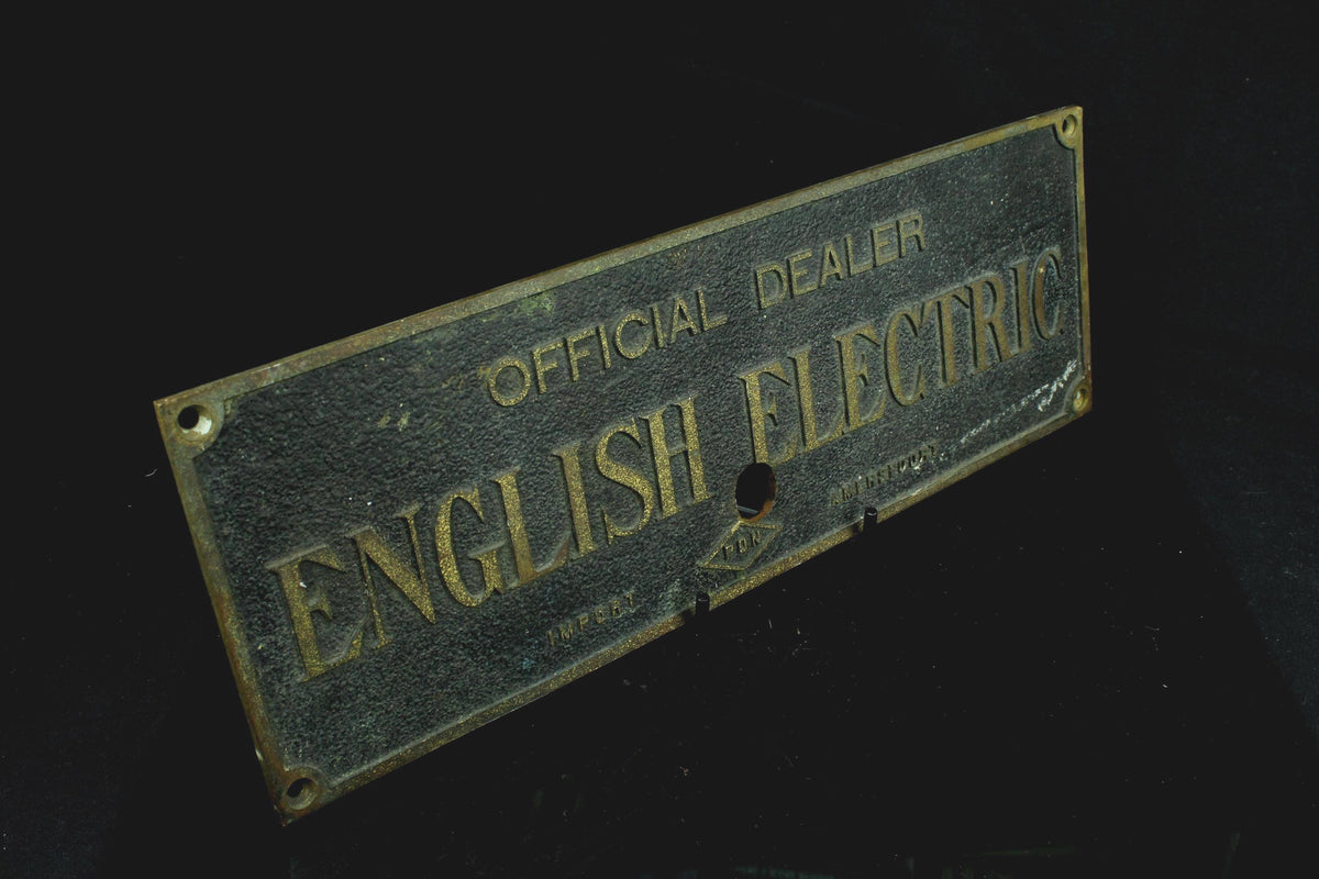 English Electric dealer plaat  messing  Official Dealer  PON Amersfoort  Industrieel