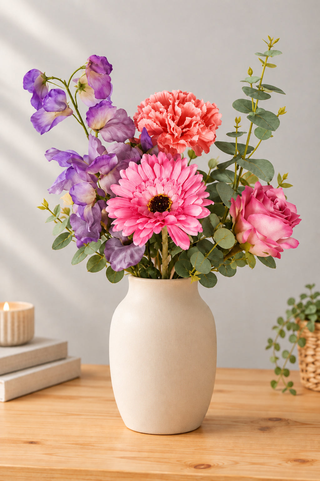 Zijden boeket 'Delight' luxe bloemenmix