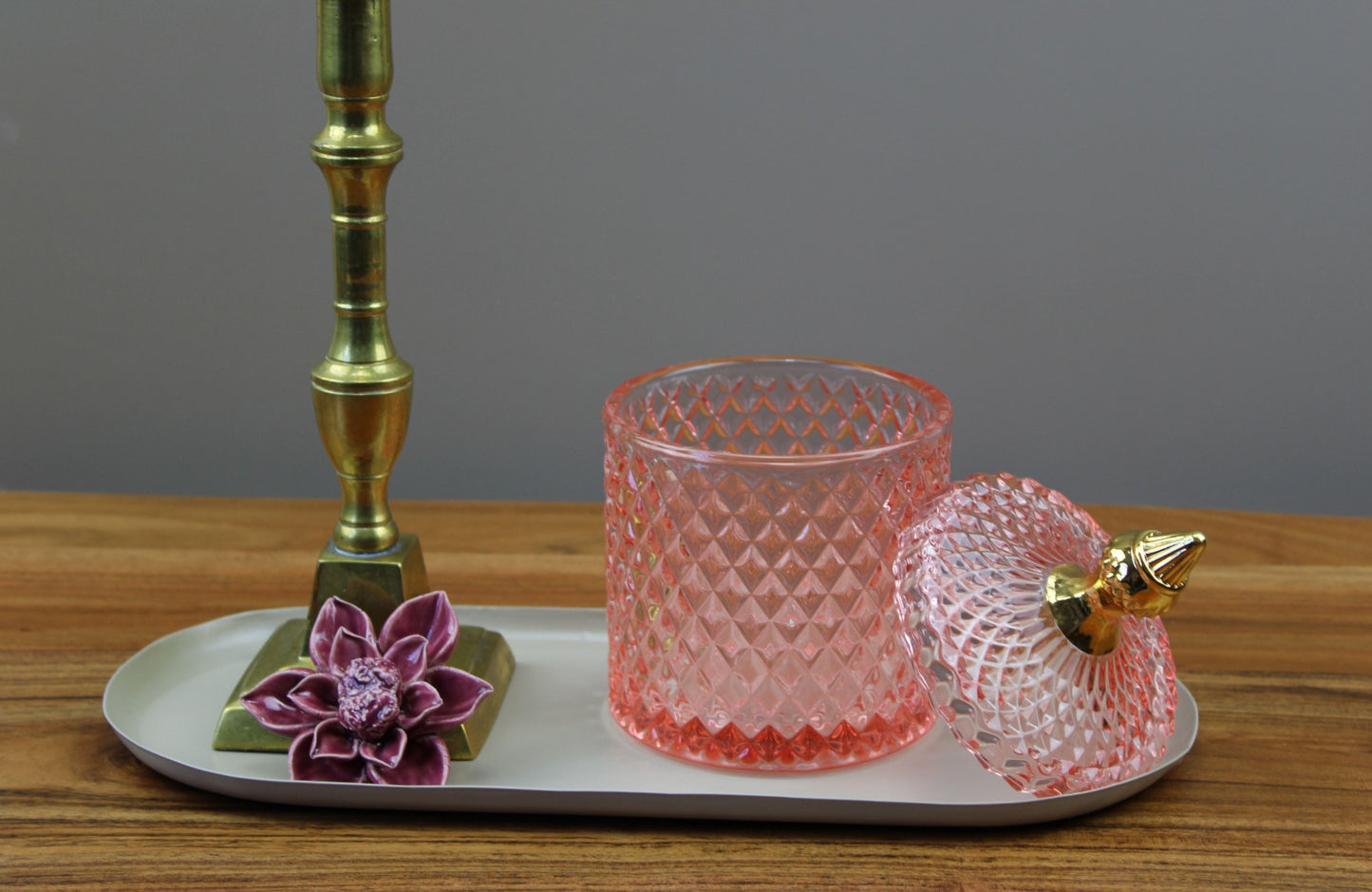 Tafel decoratie set Magnolia: set in goud, wit en roze