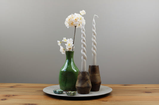 Tafel decoratie set Malaga: set in groen, hout en keramiek