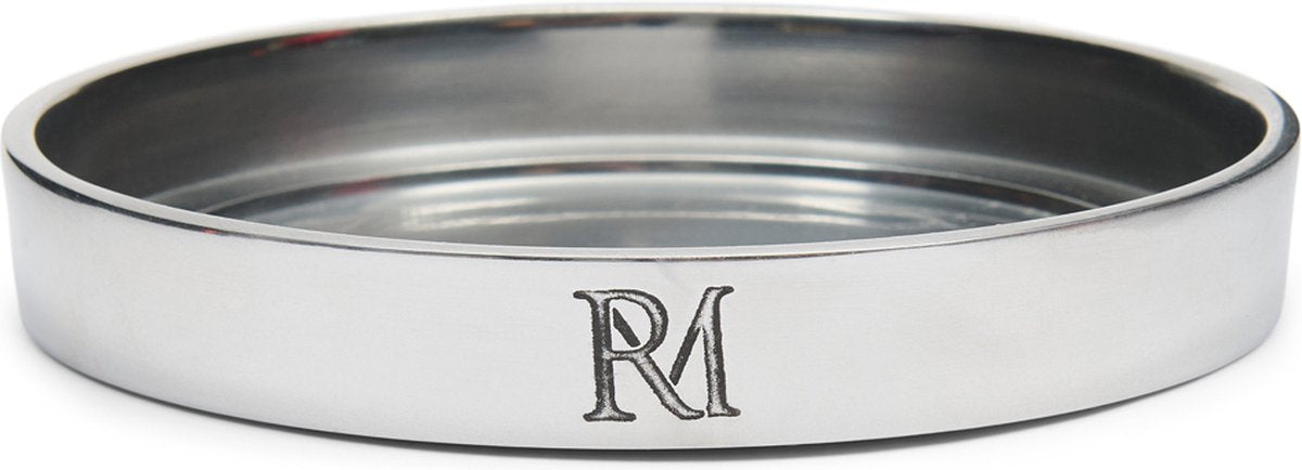 Rivièra Maison Maxime: kaarsenhouder zilver rond aluminium L (ØxH) 13x2.5