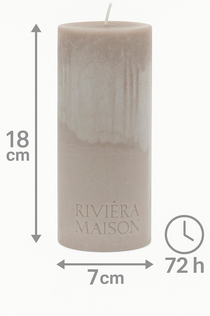 Rivièra Maison Pillar stompkaars beige 18 cm