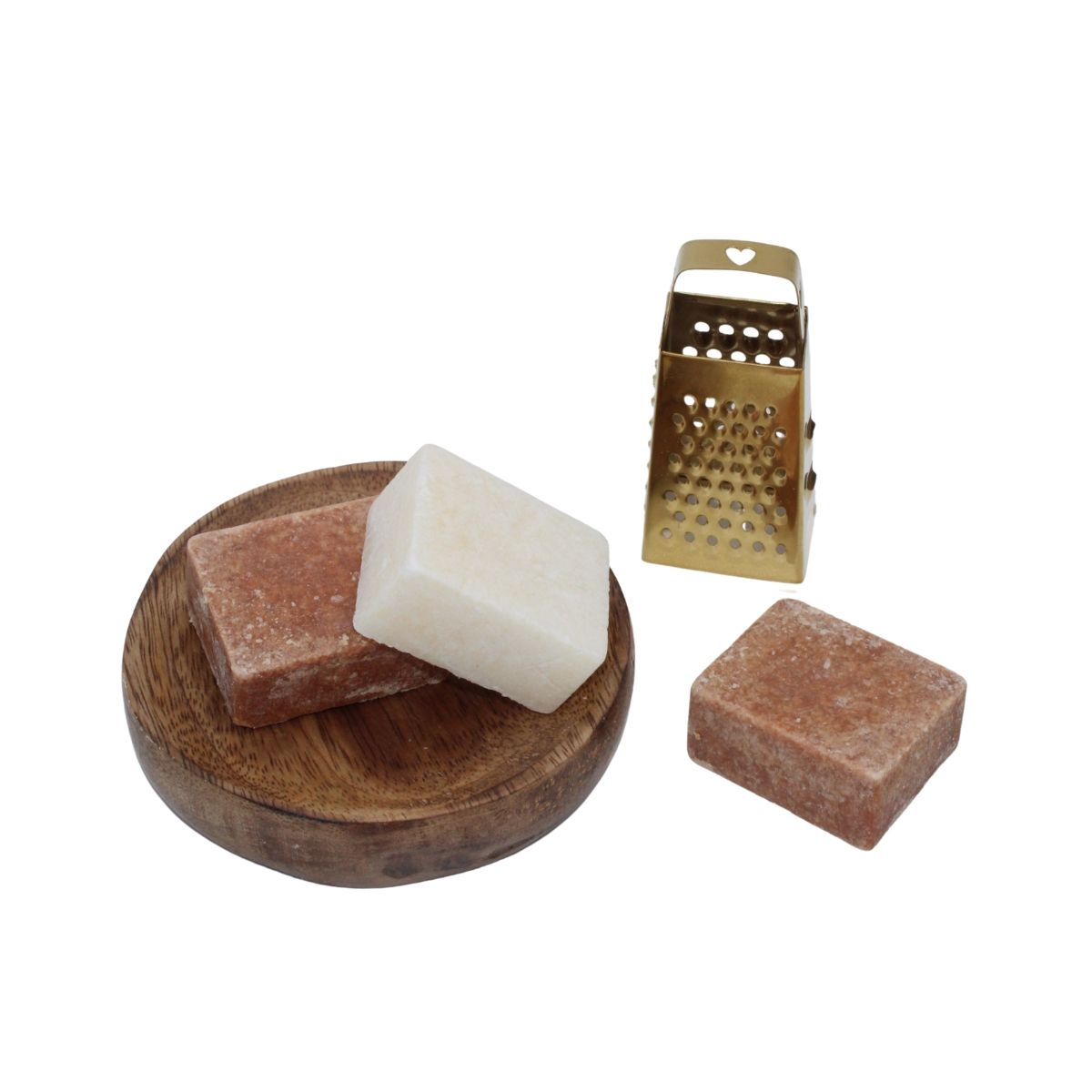 Jasmijn/ Amber geurblokjes / amberblokjes set, houten schaaltje, rasp