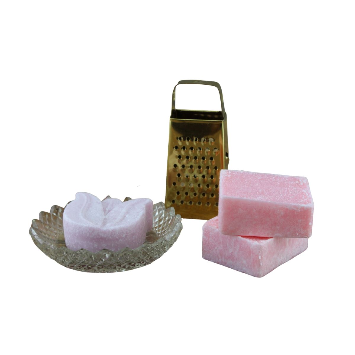 Rose / tulp – geurblokjes / amberblokjes set met kristal schaaltje, rasp – luxe cadeauset