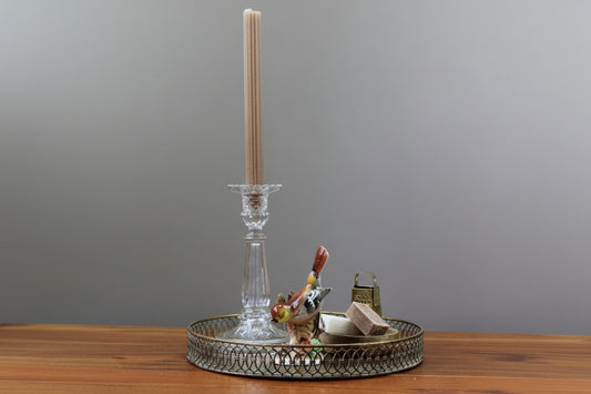 Tafel decoratie set Vogel: sierlijke vintage geur- en decoratieset met vogelbeeldje