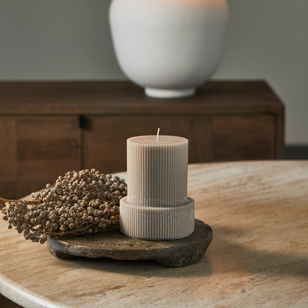 Rivièra Maison Statement Stompkaars wit 15 cm - Paraffine