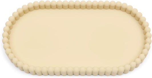 Rivièra Maison Elegance tray beige - badkamerplateau tandenborstelhouder en zeeppompje - hars