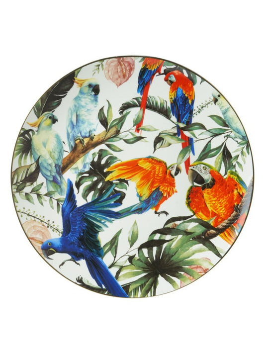 Tropische vogel: wandbord Heinen Delfts Blauw