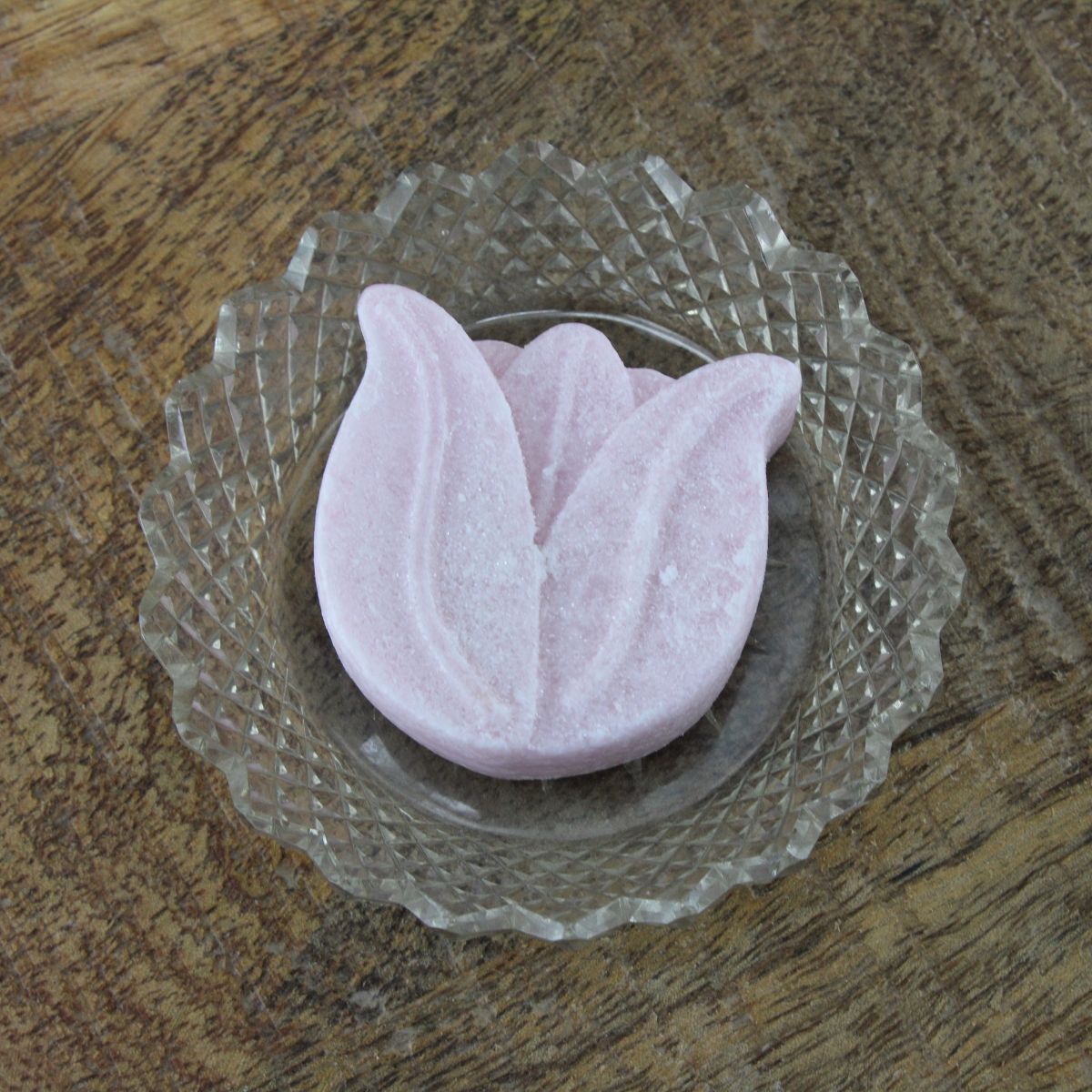 Rose / tulp – geurblokjes / amberblokjes set met kristal schaaltje, rasp – luxe cadeauset