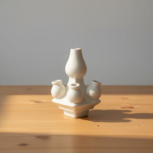 Apilar: witte tulpenvaas Heinen Delfts Blauw (15 cm)