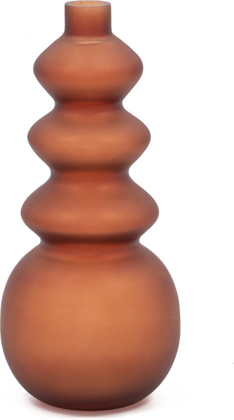 Terra flow: design vaas in roestkleurig glas