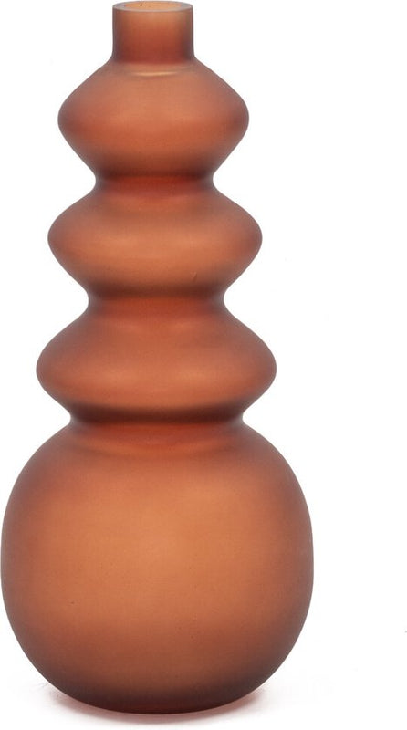 Terra flow: design vaas in roestkleurig glas