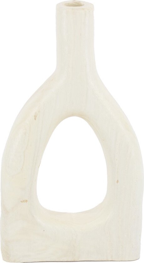 Donut: houten vaas wit