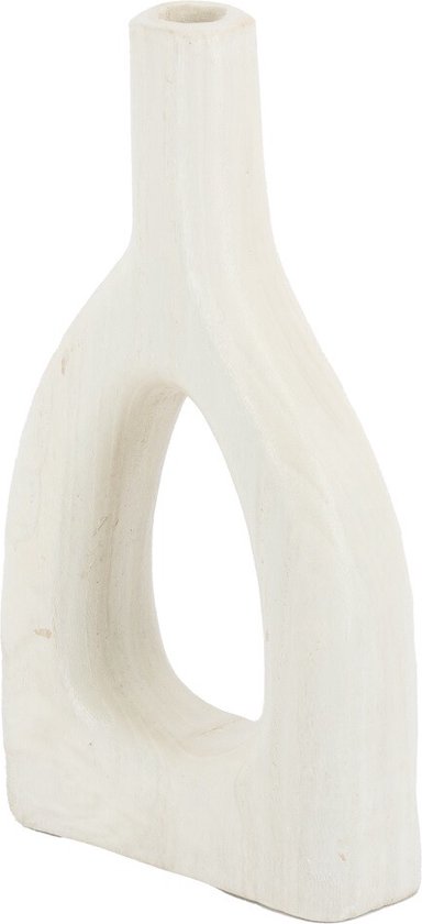 Donut: houten vaas wit