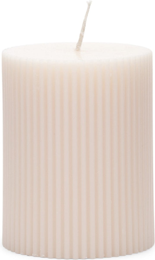 Rivièra Maison stompkaars ribbel wit 9cm -  paraffine