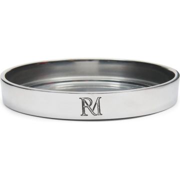 Rivièra Maison Maxime: kaarsenhouder zilver rond aluminium L (ØxH) 13x2.5