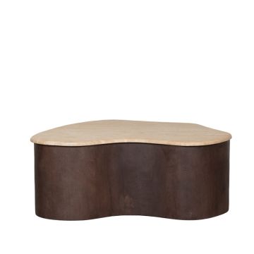 Davi: salontafel espresso travertin 80 cm