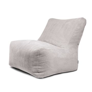 Nordura Seat: loungekussen/ zitzak wit/grijs rib 105 cm