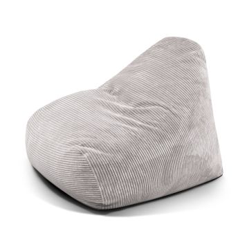 Nordura Snug: loungekussen/ zitzak rib wit/grijs 100 cm