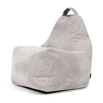 Nodura Play: loungekussen/ zitzak rib wit/grijs 80 cm