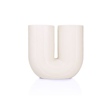 Uyo: beige U-vormige vaas