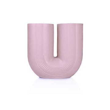 Uyo: U-vormige roze vaas 